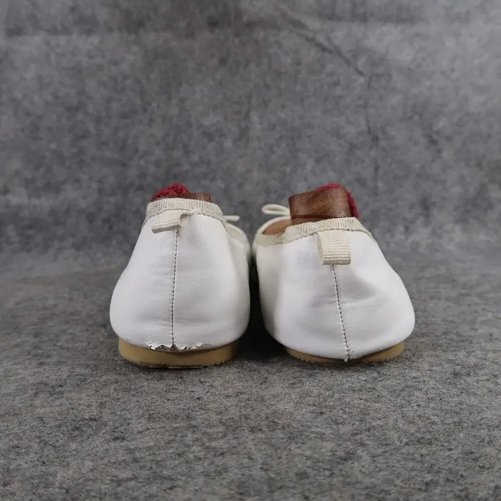 Cat & Jack Shoes Kids 4 Ballet Flats Slip On White Bow Classic Girls Fashion